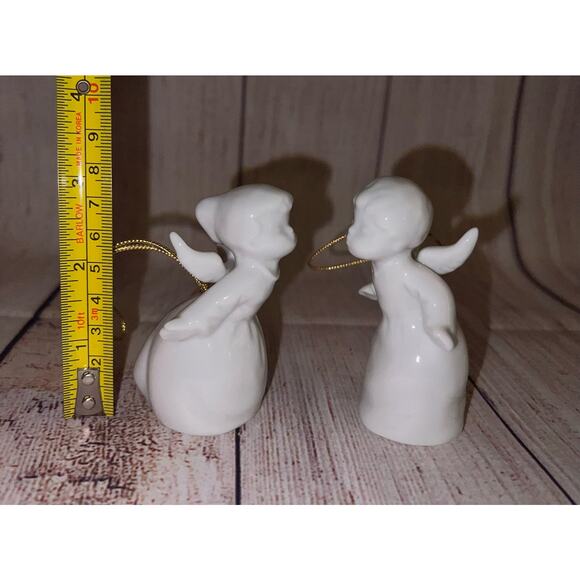 VTG MCM 60’a Pair of Glazed Kissing Angels Figurines Ornaments Christmas Japan - Picture 13 of 13